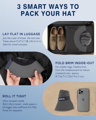 TOP-EX Cooling Sun Hat with Neck Flap – UPF 50+ Wide Brim Breathable Hat for Hiking, Fishing & Big Heads - color: Dark Grey - Fish Camo, size: Medium-Large