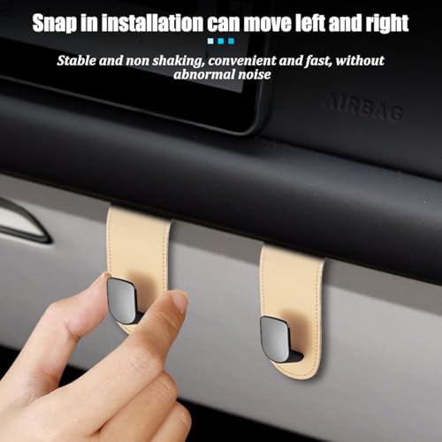 Car Co-Pilot Glovebox Hook, Multifunctional Passenger Seat Glovebox Hanger Organizer for Purse Handbag Umbrella, Auto Interior Glove Box Hanging Storage Hook Holder, Universal Fit (Beige) - color: Beige, size: Single
