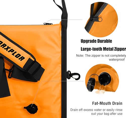 MORXPLOR Insulated Fish Cooler Bag for Fishing 41x17 47x17In 50x20In 60x24 72x30 80X40 Inches,Large Insulated Fish Kill Bag,Fishing Catch Bag Cooler with Water-resistant Zipper - color: 41inch Orange