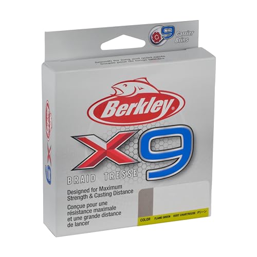 Berkley x9 Braid Fishing Line - color: Flame Green, size: 164yd, style: 20lb Test