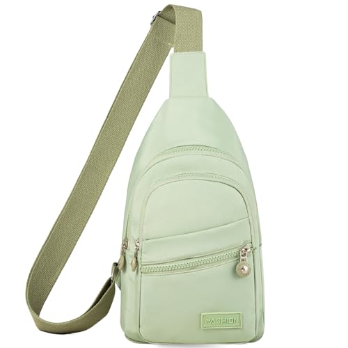 Banelu Small Sling Backpack Crossbody Bags for Women Men, Small Sling Bag Cross Body Bag Fanny Packs Crossbody Purses - Lights Green - color: D Light Green