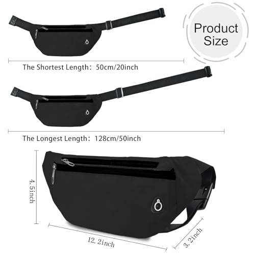 Fanny Pack for Women Men,Crossbody Fanny Pack Water Resistant Sports Waist Bag Pack, Belt Bag for Travel Hiking Running - color: 1pack-black