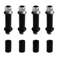 4 Sets 2” Straight Pipe Lamp Stem Kit, M10 Double End Threaded Lamp Rod Long Extension Risers, Black Lamp Parts Replacement for DIY Floor Lamps, Table Lamps & Ceiling Lights - size: 2”