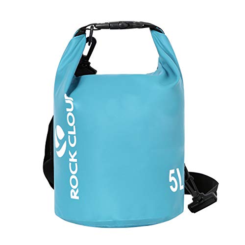 ROCK CLOUD Dry Bag Waterproof 5L Dry Sack for Kayaking Rafting Boating Beach Surfing Swimming Canoe Camping Hiking Fishing Ski, Lake Blue - color: Lake Blue, size: 5L