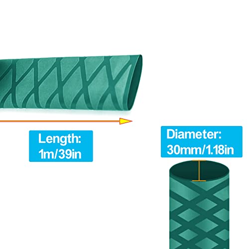 Heat Shrink Wrap Tubing Sleeve for Fishing Rod Grip Handle Cork X-Tube with Non-Slip Insulation Green (Diameter 30mm, Length 39in) - color: Green, size: Diamter:30mm Length:39in