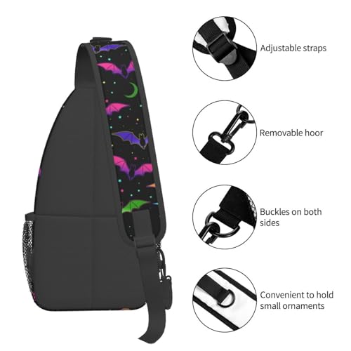 Halloween Gothic Bat Outdoor Crossbody Shoulder Bag For Unisex Young Adult Hiking Bicycling - color: 12