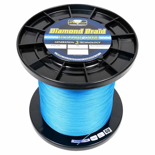MOMOI Diamond Braid Gen III Hollow Core (Multi Sizes, 3 Colors) - color: Blue, size: 80lb - 3000yd
