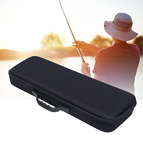 Fishing Rod Case EVA Hard Shell Shockproof Durable Large Capacity Storage Bag Organizer for Fishing Rods and Tackle Gear Black 54cm