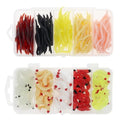 250pcs Soft Plastic Fishing Lures Worms Lure, Plastic Fishing Worms Fake Maggots Fake Worms Baits, Worm Bread Soft Maggots Artificial Earthworm