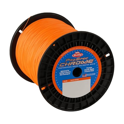Berkley ProSpec Chrome Braid Fishing Line, Suitable for Saltwater Environments - color: Blaze Orange, size: 65lb - 3500yd