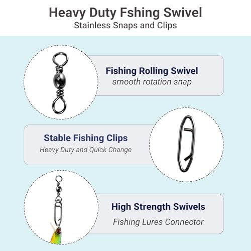 QISHUO High Strength Fishing Swivels Stainless Clips Steel Snap Swivels Barrel Connector Saltwater Swivel Fishing Rolling Black Nickel - size: Size 3/0+L (101lb) 25 pcs