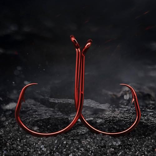 XFISHMAN Circle-Hooks-Fishing-Equipment-Octopus-Hooks-Saltwater-50 Pack #1 –12/0 - color: Red, size: 6/0 50-Pack