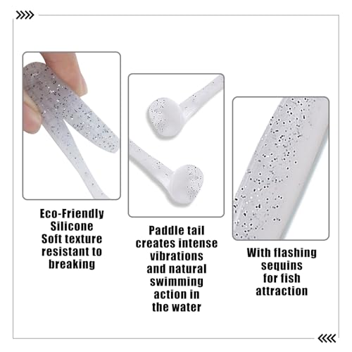 Paddle Tail Swimbaits FS/RE-10 | for Bass Fishing,14 Colors ,Fishing Lures with Flash Blade,Freshwater Saltwater ,Bass Bait,for Trout Catfish Pike - color: Color C, size: 12cm,25pcs