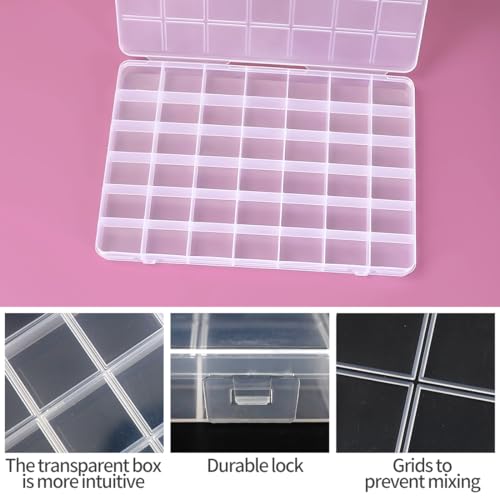 Eppingwin 42 Grids Bead Organizer, Craft Organizers and Storage, Acrylic Organizers, plastic Bead Organizer Box for Crafts Organizing Storing (2 pcak) - color: 42grids(2 P)