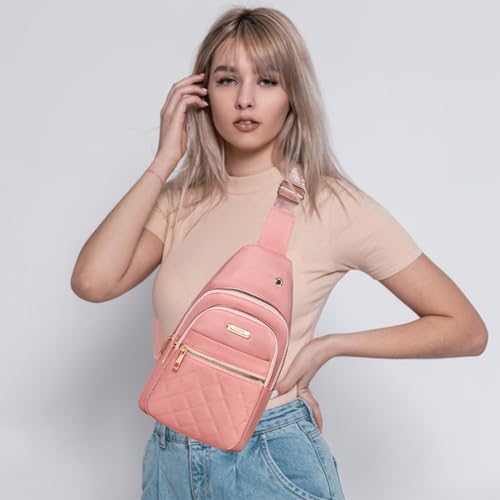 Banelu Small Sling Bag Crossbody Sling Backpack for Women, Small Crossbody Purses Cross Body Bag - Pink - color: R Pink