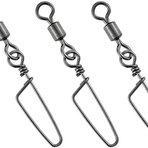Dr.Fish 30 Pack Barrel Snap Swivels, Barrel Swivels Fishing Tackle Crane Rolling Coast Lock Snap Lure Leader Line Connector Fresh&Saltwater - size: #2-77LB-30 Pack