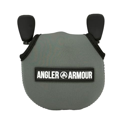Angler Armour Baitcast Reel Cover | Baitcaster Sleeve | Fishing Reel Pouch | Low Profile Baitcasting Reel Protector | Neoprene Reel Case | 50 100 200 Series Baitcast Covers - color: Titanium Gray
