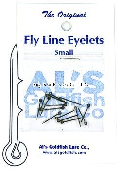15 PCS Fly Line Eyelet, Leader Knot Eliminator. Reusable No Knot Fly Line Eyelets by AL's Goldfish Lure Company - size: Small, line weights 3,4,5