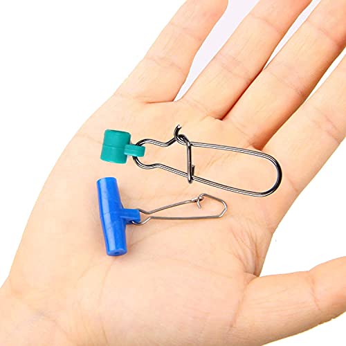 Fishing Line Sinker Slides- 30pcs Stainless Steel Braid Line Sinker Slider with Duo-Lock Snap High-Strength Line Weight Connectors for Saltwater Surf Fishing Rigs Catfishing - style: 2 Colors Mixed-30pcs