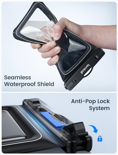 Lamicall IP68 Floating Waterproof Phone Pouch - [2 Pack] Water Proof Phone Case with Lanyard for iPhone 17 16 15 14 13 Pro Max, Galaxy S26 S25 S24 Ultra, Beach Cruise Ship Travel Essentials, 4-8.5" - color: A-White Accent