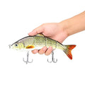 10in Multi Jointed Swimbait Fishing Lures Bait,4 Segment Big Giant Sinking Fishing Bass Lures,Crankbaits Swimbaits with Treble Hook - color: 10in,4.76oz-Color F