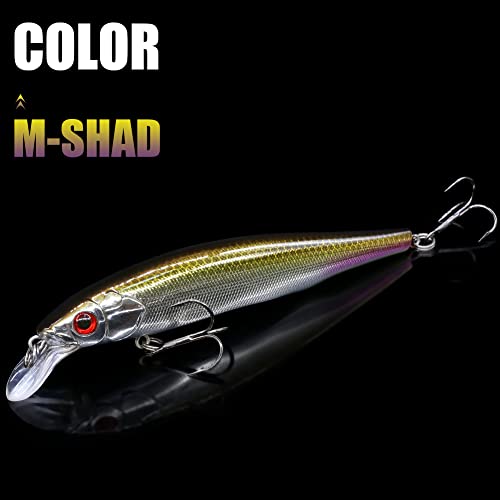 XFISHMAN Jerkbait Kit - Minnow Lure - Suspending - Bass, Smallmouth Bass, Walleye, Largemouth Bass - 1 Piece - color: Smokin Shad, size: 110mm（4-3/8"in）
