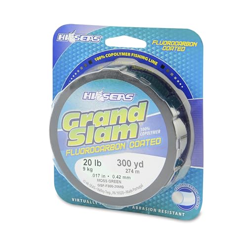 HI-SEAS Grand Slam Fluorocarbon Coated Fishing Line - color: Moss Green, size: 20 lb / Filler Spool