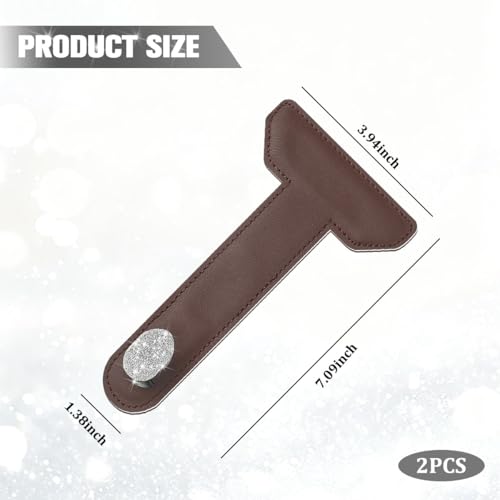Zpana 2PCS Bling Car Co-Pilot Glovebox Hook, Crystal Rhinestone Vehicle Passenger Seat Hanger for Purse Handbag Umbrella, Automotive Glove Box Storage Organizer, Universal for Truck SUV Van (Brown) - color: Brown
