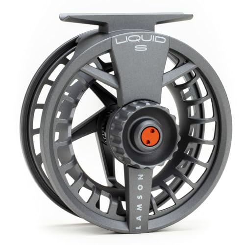 LAMSON | Liquid S-Series & HD Fly Fishing Reels | All-Water | Large Arbor, Powerful Sealed Drag, Pressure Cast Aluminum - color: SMOKE, size: -9+