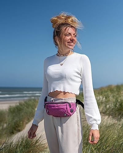 WATERFLY Fanny Pack Waist Bag: Small Hip Pouch Bum Bag Fannie Pack Phanny Fannypack Waistpack Bumbag Beltbag Sport Slim Fashionable for Jogging Hiking Hiker Woman Man - color: Purple