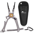 Saltwater Fishing Pliers, Split Ring Pliers for Fishing with Safety Lock, Fish Pliers with Sheath and Lanyard, Fishing Gifts for Men - color: D-gray