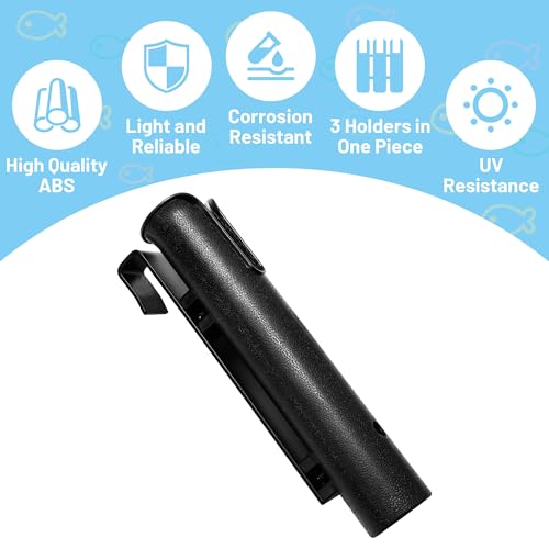 Cooler Fishing Rod Holder, Wall Mounted Fishing Pole Holder, Fishing Rod Rack Compatible with YETI Coolers and for RTIC Coolers, Cooler Accessory, Medium, Black