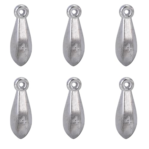 Sougayilang Fishing Weights Sinkers Bank Sinkers Bullet Weights for Surf Fishing Pier Bank Fishing Saltwater Fishing Gear 1oz to 12oz - size: 4oz 6pcs