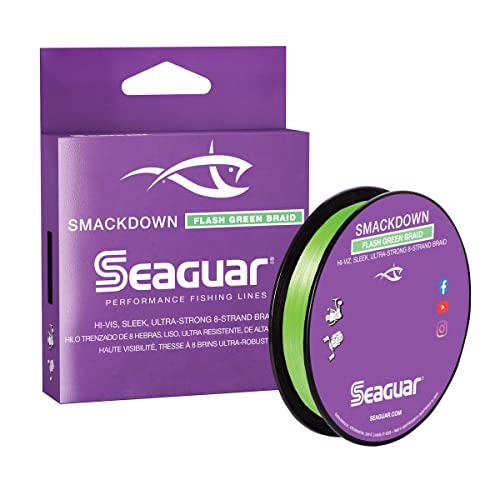 Seaguar Smackdown High Visibility Braided Fishing Line, Flash Green, Multiple Sizes - size: 30lbs/300yds