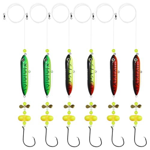 Catfish Float Rig Demon Dragon Style Rattling Line Float Propeller and Circle Hooks 6/0 8/0 for Santee Cooper Rig Catfishing Tackle - color: 8/0 Hook Catfish Rig - 6 PCS