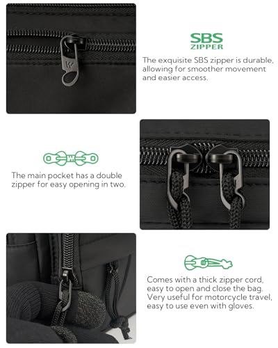 WATERFLY Fanny Pack Waist Packs: Large Crossbody Fanny Packs for Women Men with 5 Zipper Pockets Adjustable Strap Waist Bags Hip Pack for Traveling Cycling Running Hiking-Black - color: Black