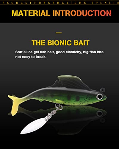 5 Arms Alabama Rig Fishing Lure, Umbrella Rig with Spinner for Striper, A-Rig for Boat Trolling Frashwater/Saltwater, with Soft Swimbait and Hooks for Bass Crappie Walleye Pickerel Trout Perch - color: prasinous, size: Small
