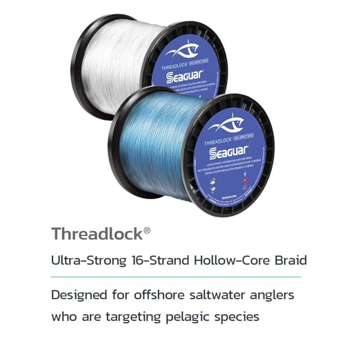 Seaguar Threadlock Braided Fishing Line, Low Visibility White, Multiple Sizes - size: 80lbs/600yds