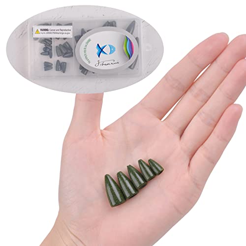 Bullet Fishing Weights Sinkers, 30pcs Worm Weights Fishing Sinkers for Bass Fishing Carolina Rig Texas Rig Slip Sinkers Sliding Fishing Weights Saltwater Freshwater - style: 1/4oz-30pcs