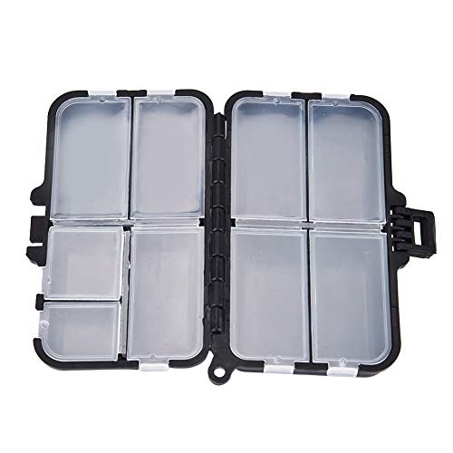 Pissente Fishing Tackle Box, Double Sided 9-Compartment Storage Case with Clear Lids for Lures Hooks Weights, Small Portable Tackle Organizer for Anglers