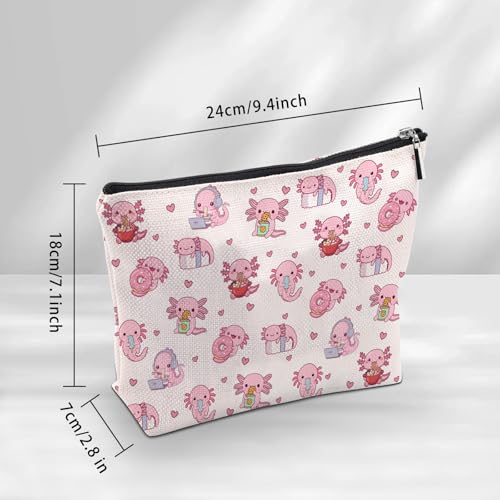 Axolotl Makeup Bag, Axolotl Gifts For Women, Axolotls Makeup Pouch, Axolotls Travel Toiletry Bag With Zipper, Birthday Anniversary Christmas Gifts For Mom Sister, Travel Toiletry Bag - color: Axolotl