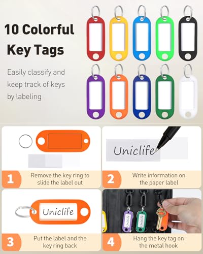 Uniclife Zippered Key Case Organizer Waterproof and Fireproof Orange Key Binder with 24 Hooks and Tags Portable Key Storage Book for Offices Real Estate Agencies Hotels and Rental Management (Orange) - color: Orange, size: 24 Keys