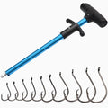 50Pcs Circle Hooks with Fishing Hook Remover, Super Sharp and Offset Catfish Octopus Circle Hooks for Saltwater and Freshwater, Nickel Coated High Carbon Steel, Sizes #1-8/0 - color: Black Nickel with Hook Remover, size: 4/0