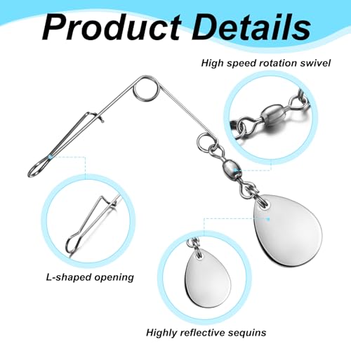 Sumind Fishing Spinner Blades Spinner Bait Smooth Spoons Rigs Fishing Spoons Blades Lures Accessories - color: Silver Gold, size: Large