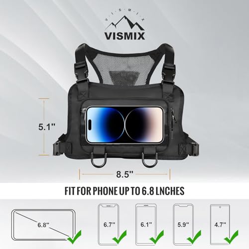 VISMIX Waterproof Running Chest Pack, Lightweight Sports Chest Bag For Workouts, Running, Cycling, Skiing