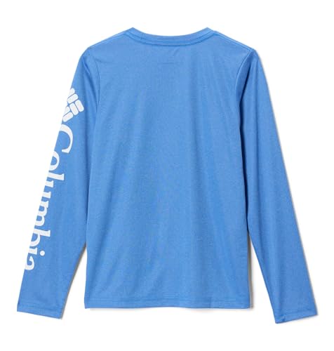 Columbia Youth Boys Toddler PFG Terminal Tackle Long Sleeve Sun Protection Shirt, Vivid Blue Heather/White Logo, 4T