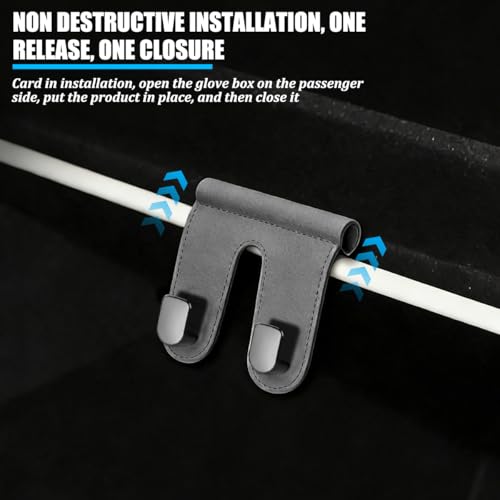 Car Co-Pilot Glovebox Hook, Dual Hook Passenger Seat Glovebox Hanger Organizer for Purse Handbag Umbrella, Automotive Interior Glove Box Hanging Storage Holder, Universal Fit (Gray) - color: Gray, size: Dual