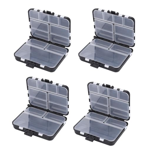 – Double-Sided Plastic Fishing Organizer with Compartments for Lures, Hooks & Jigs, Portable Storage Case for Fishing Accessories (4.72x4.13x1.38in)