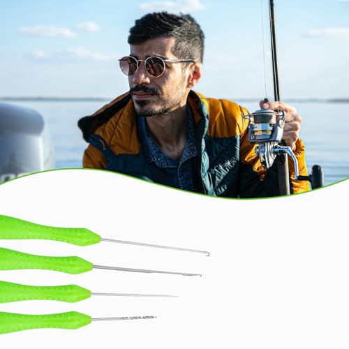 Carp Fishing Baiting Rigs Tool Kit Set, 4 in 1 Carp Fishing Tackle Kit, Including Hook Needle, Driller, Knot Puller, and Fishing Braid Line Scissors for Lures Bait Driller