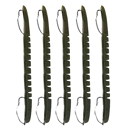 DeLong Lures – Made in USA 6" Bass Fishing Worms, Pre-Rigged Weedless & Unrigged Soft Plastic Baits, Anise-Scented Durable Lures for Freshwater & Saltwater - color: Green Pumpkin